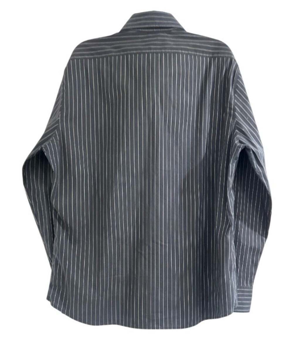 Theory mens klaus black and white striped button front shirt us size xl, - Picture 3 of 9